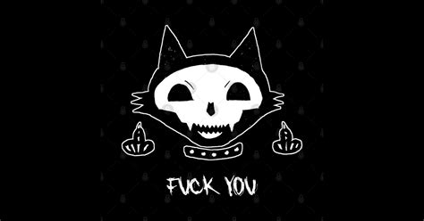 Cat Fuck You Horror Sticker Teepublic