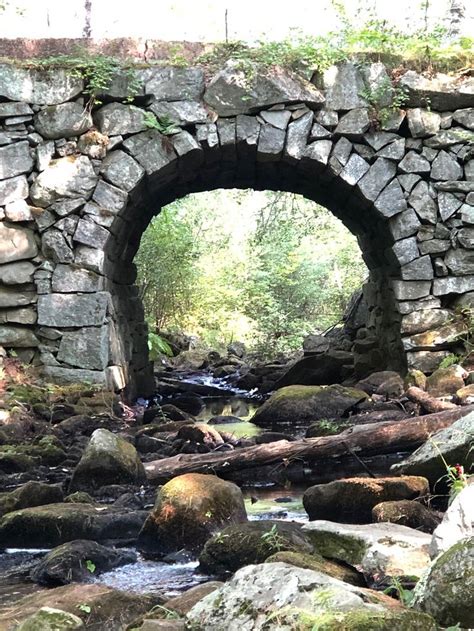 Keystone Stone Arch Bridge In New Salem Massachusetts Spanning Middle