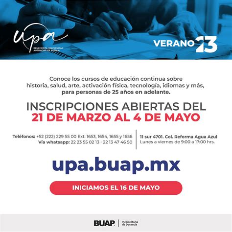 Cursos de Educación Continua UPA 2023 Benemérita Universidad Autónoma