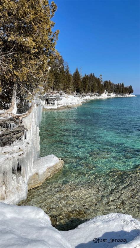 Frozen shoreline of Lake Michigan | Lake michigan, State parks, Explore