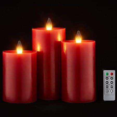 Amazon CozierGlow Flameless Pillar Candles Flickering With Remote