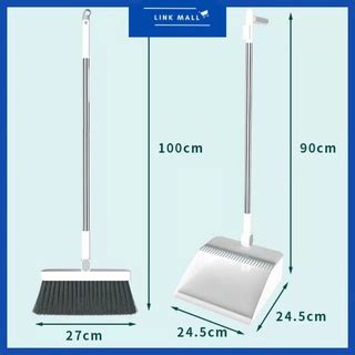 New Foldable Sweeper Broom Dustpan Set 2 In 1 Penyapu Penyodok Set