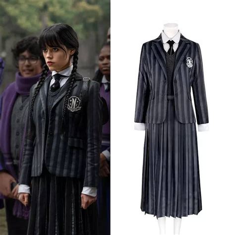 Wednesday Addams Full Cosplay Costume Nevermore Academy high - Etsy