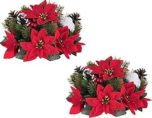 Amazon Blosmon Poinsettias Artificial Christmas Flowers Pcs Red