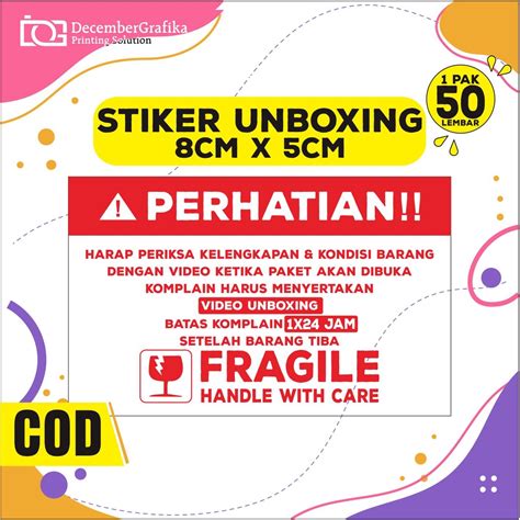 Jual Stiker Unboxing 8 Cm X 5 Cm 50pcs Shopee Indonesia