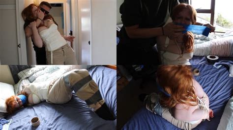 Hot Redhead Scarlett Kept Tightly Bound And Gagged In Rope Bondage By A