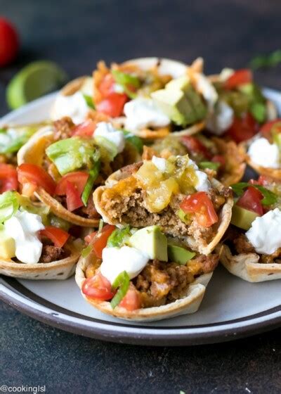 Crunchy Taco Cups With Tortillas Turkey And Pace® Salsa Verde Cooking Lsl