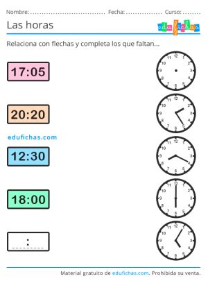 Las Horas Ficha Interactiva Y Puedes Hacer Los Ejercicios 59 OFF