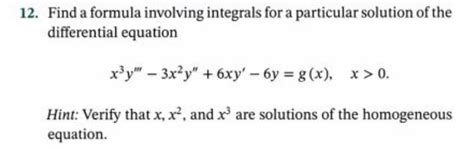 Solved Find A Formula Involving Integrals For A Particular