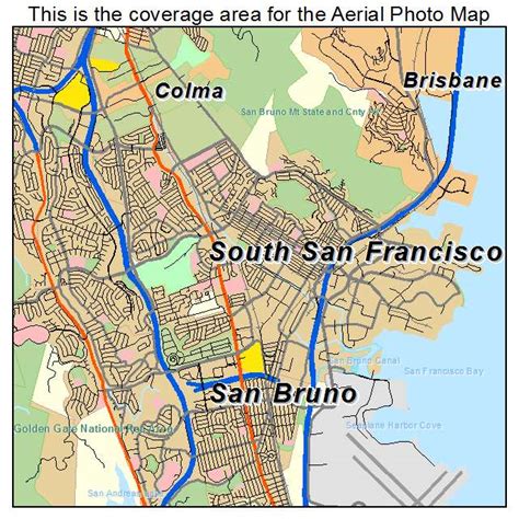 Aerial Photography Map of South San Francisco, CA California