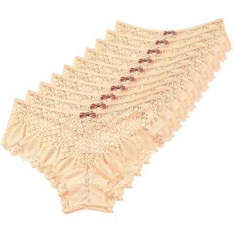 CULOTTE SLIP Lot De 10 Dentelle Chic Tanga Sexy Lingerie String Sous