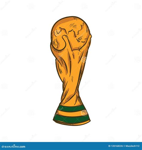 Trophy World Cup Illustration Hand Drawn Stock Vector Illustration Of