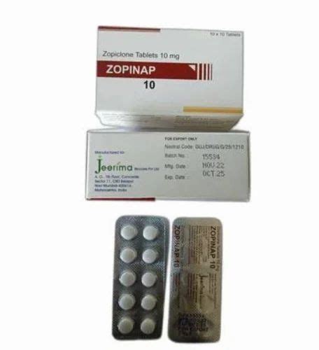 Zopiclone Zopinap Mg At Rs Stripe Pharmaceutical Injection In