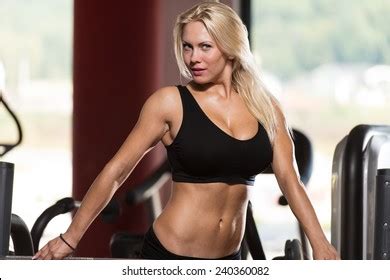 Sexy Blonde Woman Posing Gym Stock Photo 240360082 Shutterstock