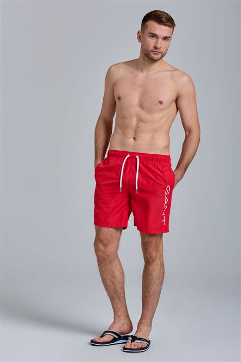 Plavky Gant Lc Lightweight Logo Swim Shorts Bright Red Gant Cz