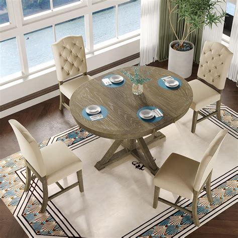 Amazon P Purlove Pc Dining Table Set Functional Furniture Retro