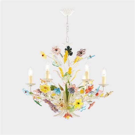 White Desideria Murano Glass Chandelier Sogni Di Cristallo