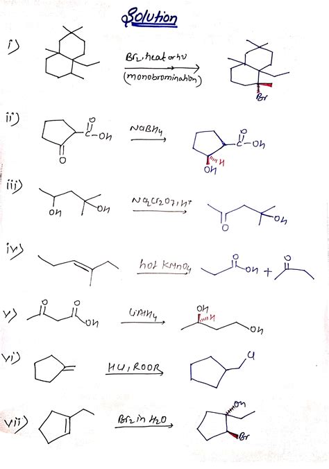 Solved Page Pts Draw The Major Organic Products Of The