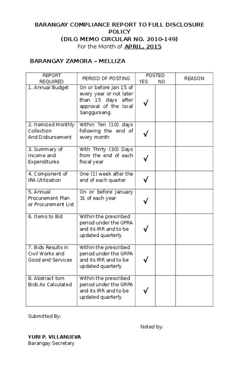 Sample Barangay Pwd Plan