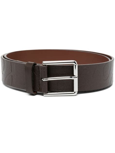 PAUL SMITH Embossed Logo Leather Belt Paul Smith