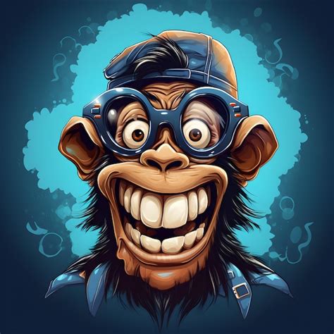 Premium AI Image | A funny goofy monkey illustration