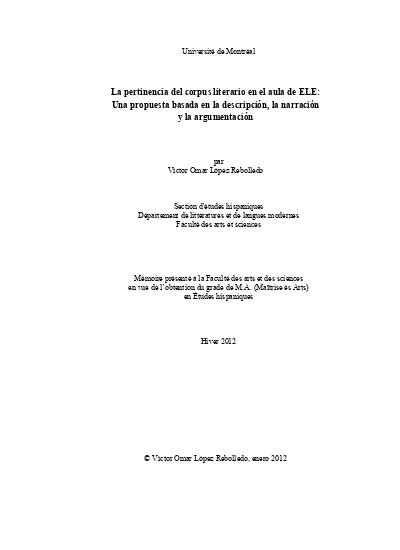 La Pertinencia Del Corpus Literario En El Aula De ELE Una Propuesta