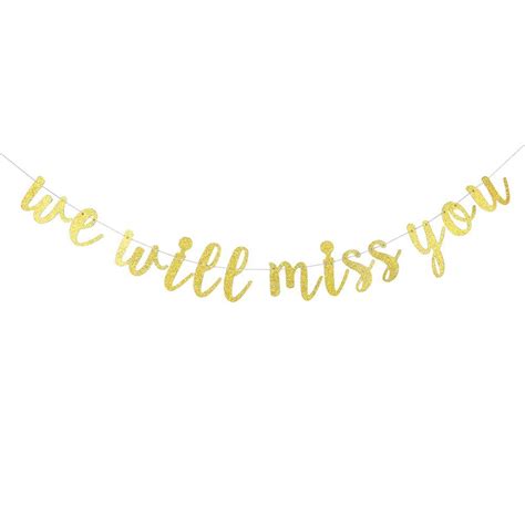 Buy Gold Glitter We Will Miss You Banner - Retirement Party Decorations ...