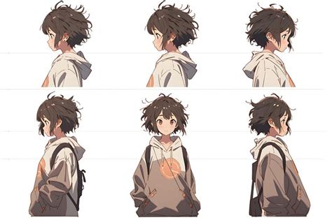 Premium AI Image | 2D Anime Character Concept Art Turnaround Sheet ...