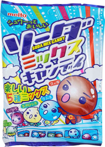 Японские леденцы "Лимонадное ассорти" пять вкусов (кола, виноградная ...