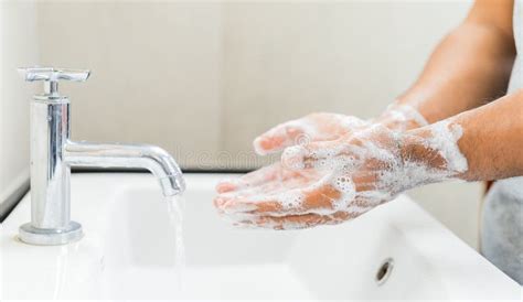 Man Washing Hands With Soap Stock Image Image Of Soap Sanitary