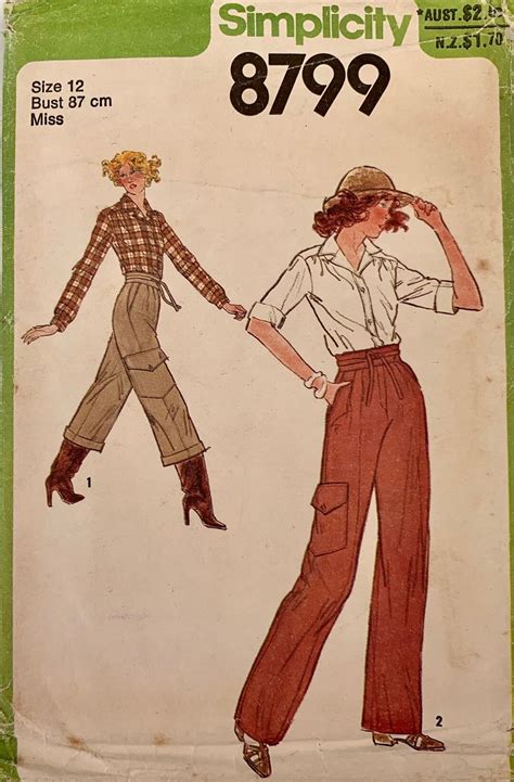 Vintage 70 S Simplicity 8799 Misses Pants In Two Lengths And Shirts