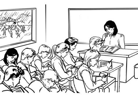 Coloring Page Teacher In Classroom Free Printables Img 8043