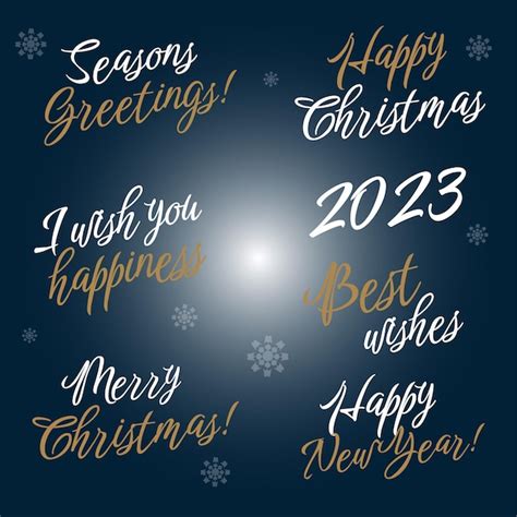 Premium Vector | Merry christmas. happy new year, set of quotes with ...