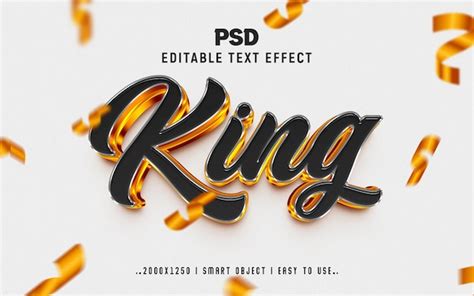 Premium PSD King 3D Editable Text Effect Style