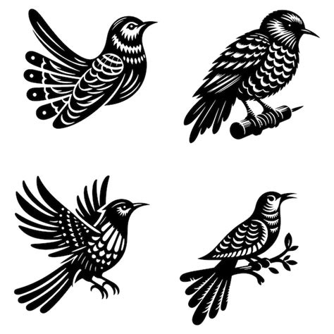 Birds Silhouette Vector Premium Ai Generated Vector