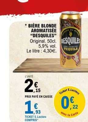 Promo Bi Re Blonde Aromatis E Desquiles Chez E Leclerc Icatalogue Fr