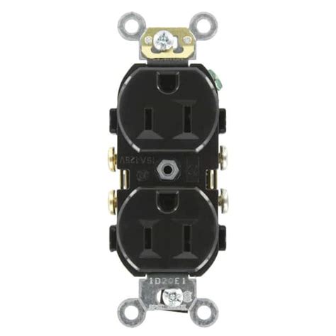 Leviton 15 125 Volt Narrow Body Duplex Outlet Straight Blade