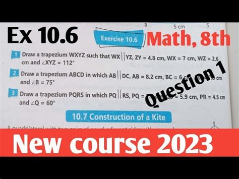 Class 8th Math Exercise 10 6 New Curriculum 2023 Question 1 Part 1