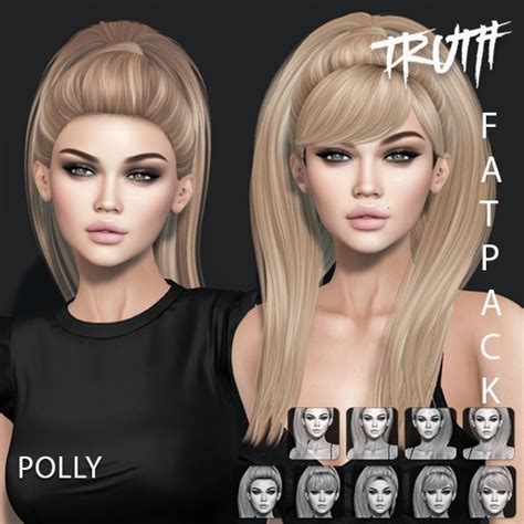 Second Life Marketplace Truth Polly Fitted Mesh Hair Fatpack