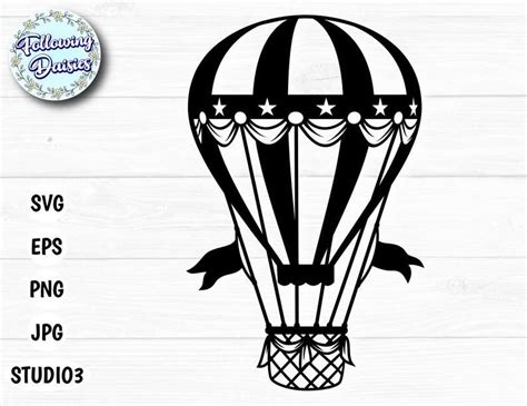 Globo Aerostatico En Svg Silueta De Globo Aerost Tico Etsy Stencils