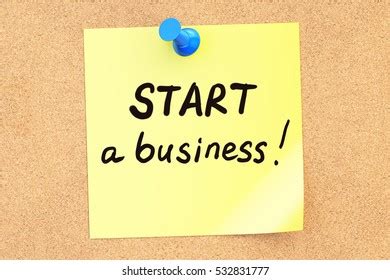 Start Business Text On Sticky Note Stock Illustration