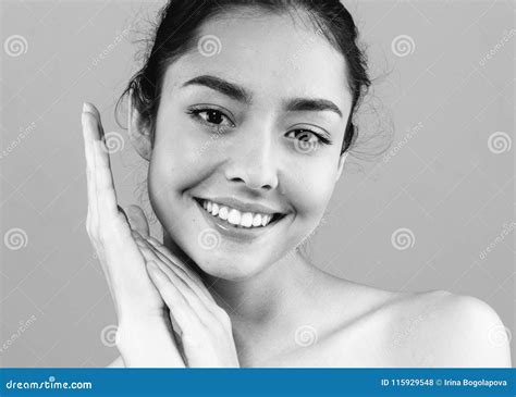 Beauty Woman Face Portrait Beautiful Model Girl With Perfect Fr Stock