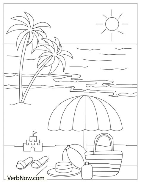 Free BEACH Coloring Pages for Download (Printable PDF) - VerbNow