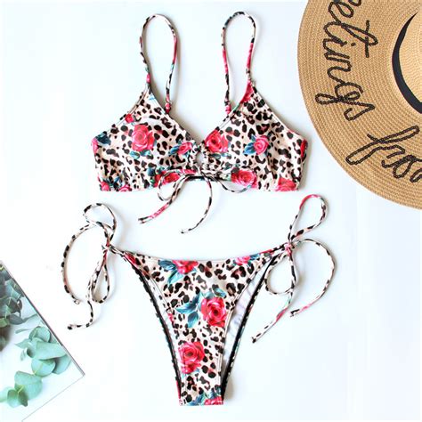 Printed Leopard Print Bikini Swimsuit On Luulla