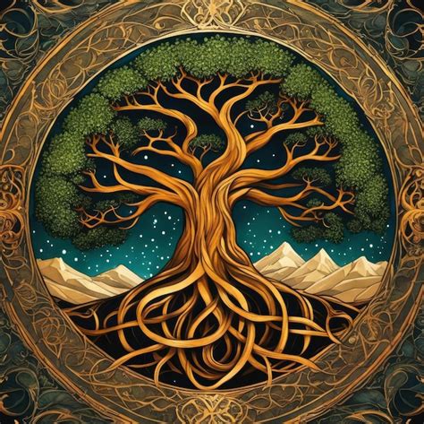 Premium Photo Yggdrasil The World Tree Illustration