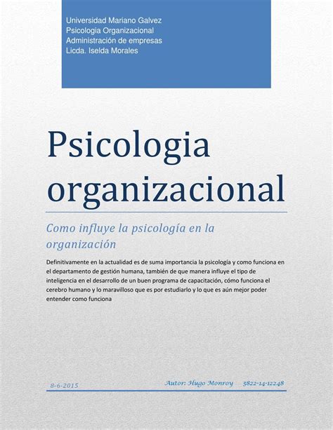 A Book Cover With The Words Psiologia Organizacional Written In Spanish