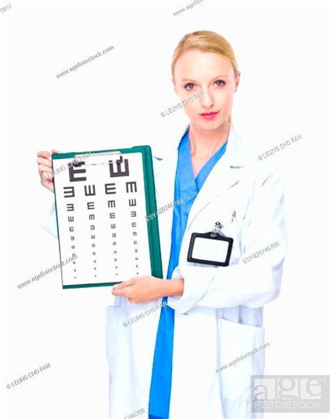 Optician Doctor With Eye Chart Stock Photo Picture And Low Budget