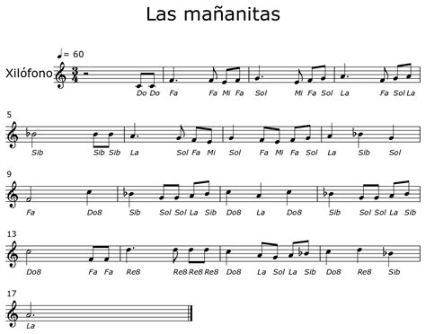 Las Ma Anitas Sheet Music For Xylophone