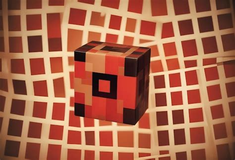 Premium Vector A Red And Black Box With A Pixelated Design Floating