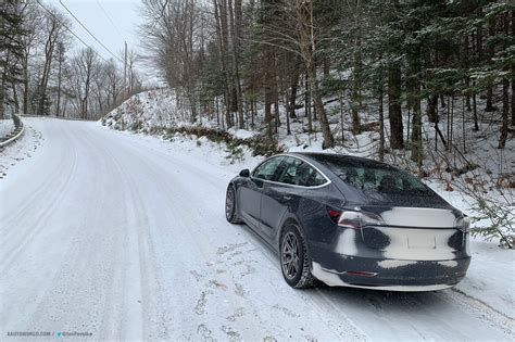 Tesla Model Performance Snow Rallying At Night Totally Rocks It